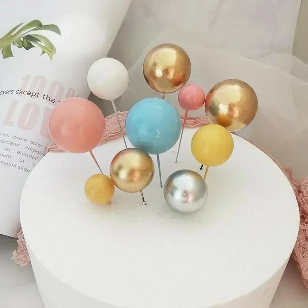 20Pcs Ball Cake Topper DIY Cake Cupcake Topper Ball For Birthday  Baby Shower Wedding Party Christmas Ball Cake Topper Decor