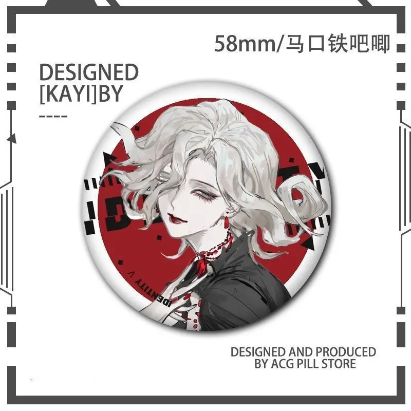 Anime Identity Ⅴ Frederick Kreiburg Grace Michiko Cosplay Tinplate Brooch Badge Backpack Pendant Decoration Birthday Xmas Gift