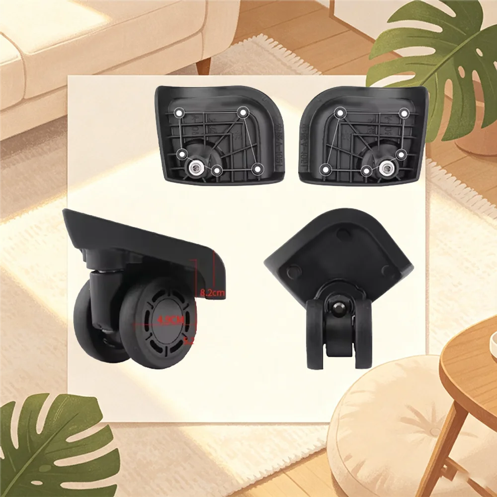 For Hongsheng A105 Double-Row Silent Swivel Casters For Suitcase Wear-Resistant Load-Bearing Smooth Wheels Durable Rolling