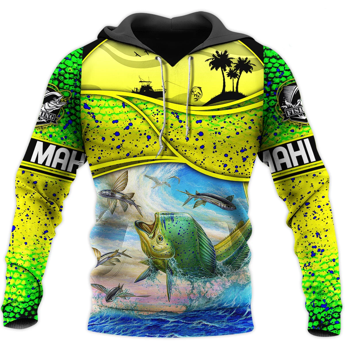 Sudadera pesca Mahi Mahi 3D PLstar Cosmos Love – Estampado completo