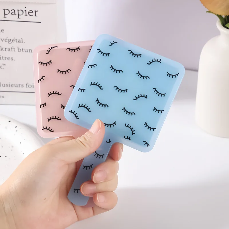 مربع يده رمش تمديد ماكياج المرآة البالونية طالب الحمام مقبض اليد مرآة سبا صالون المرايا المدمجة المحمولة #4