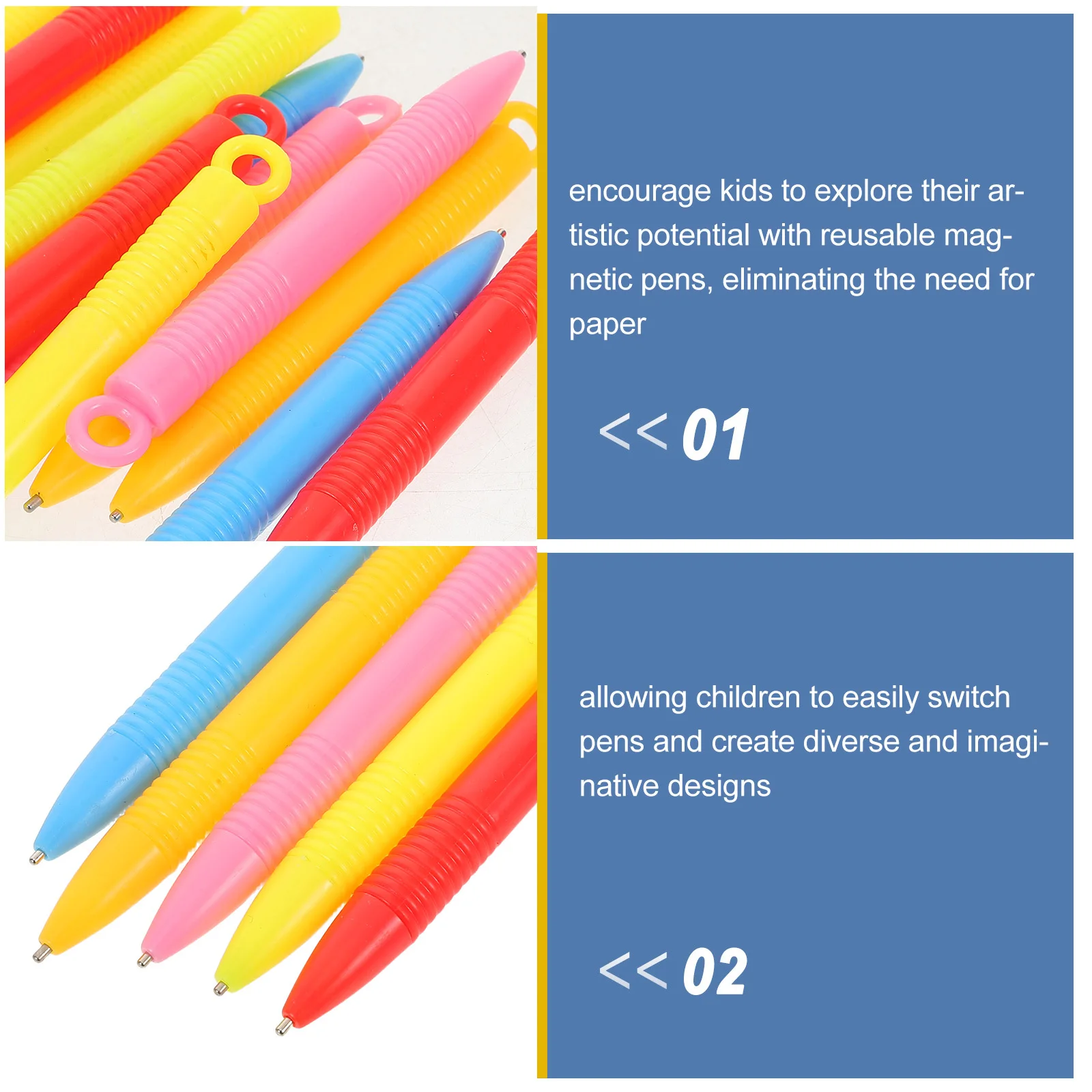 25Pcs Children's Magnetic Drawing Pen Reusable Doodle Stylus for Kids Learning Activities Replacement Accessories Magnapad Board