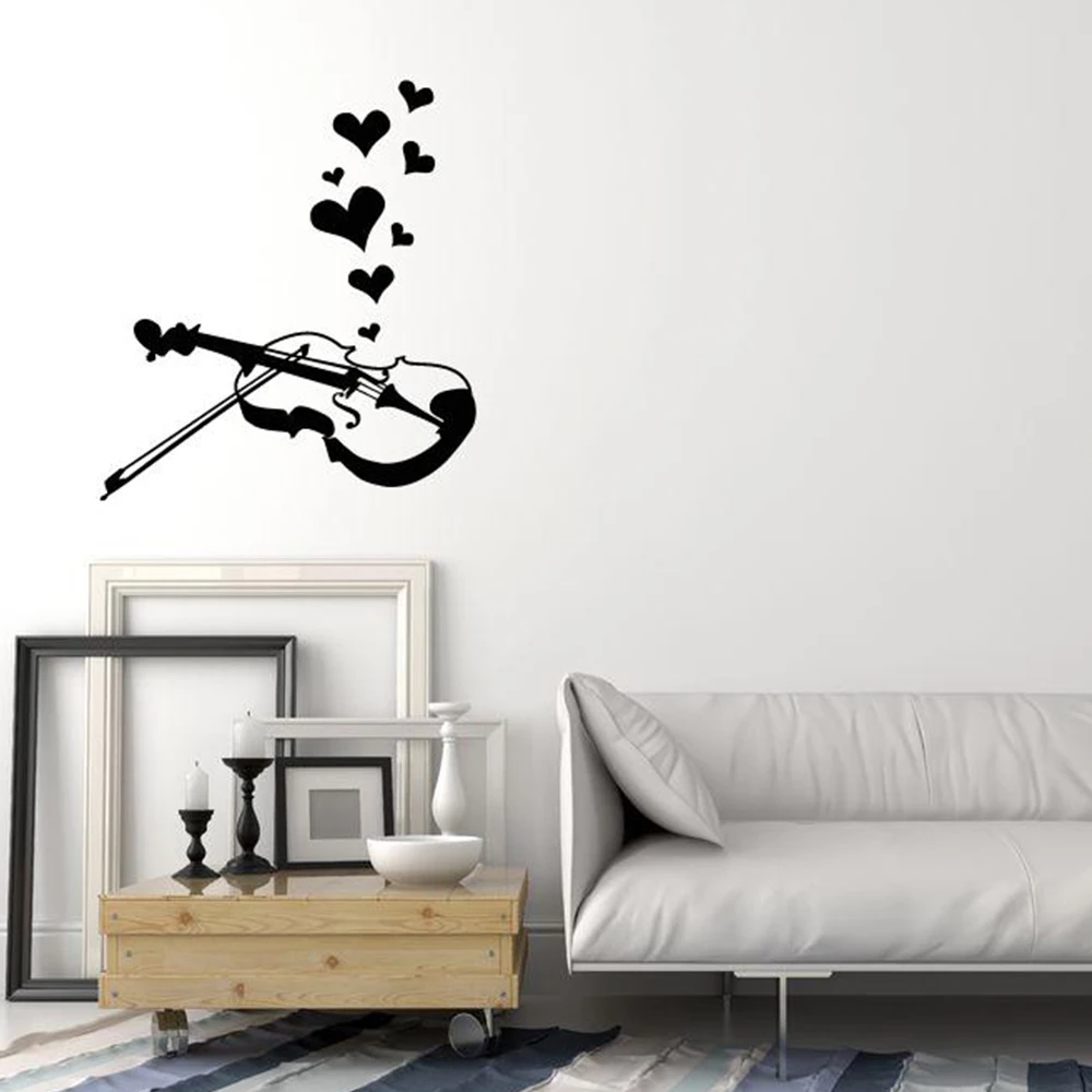 1PC Creative Violin Vinyl Self Adhesive Wallpaper Door Decor Art Decor Wallpaper