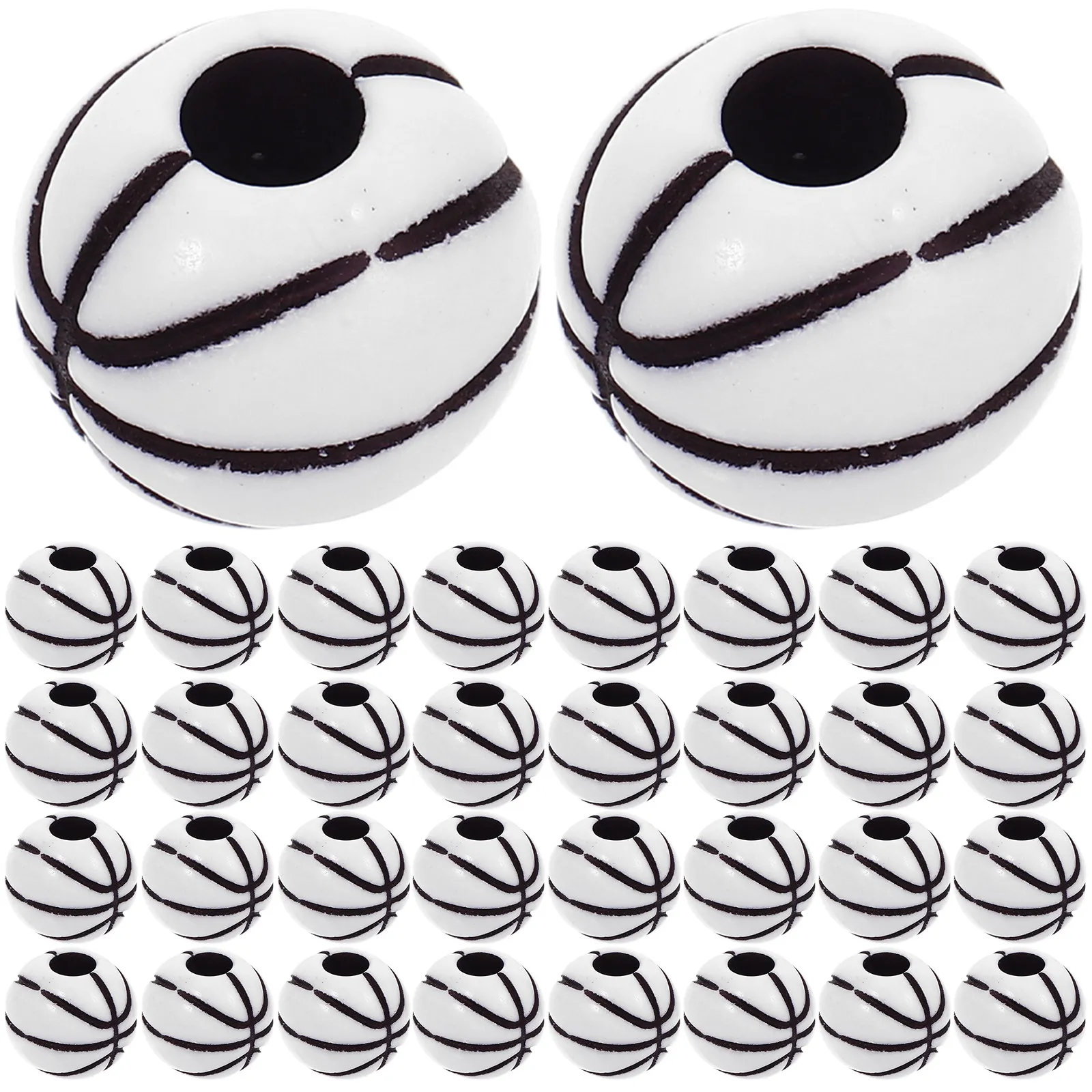 100Pcs Acrylic Basketball Beads DIY Loose Beads for Bracelets Sports Jewelry Making Kit Loose Basketball Ball Bead Kits view 6