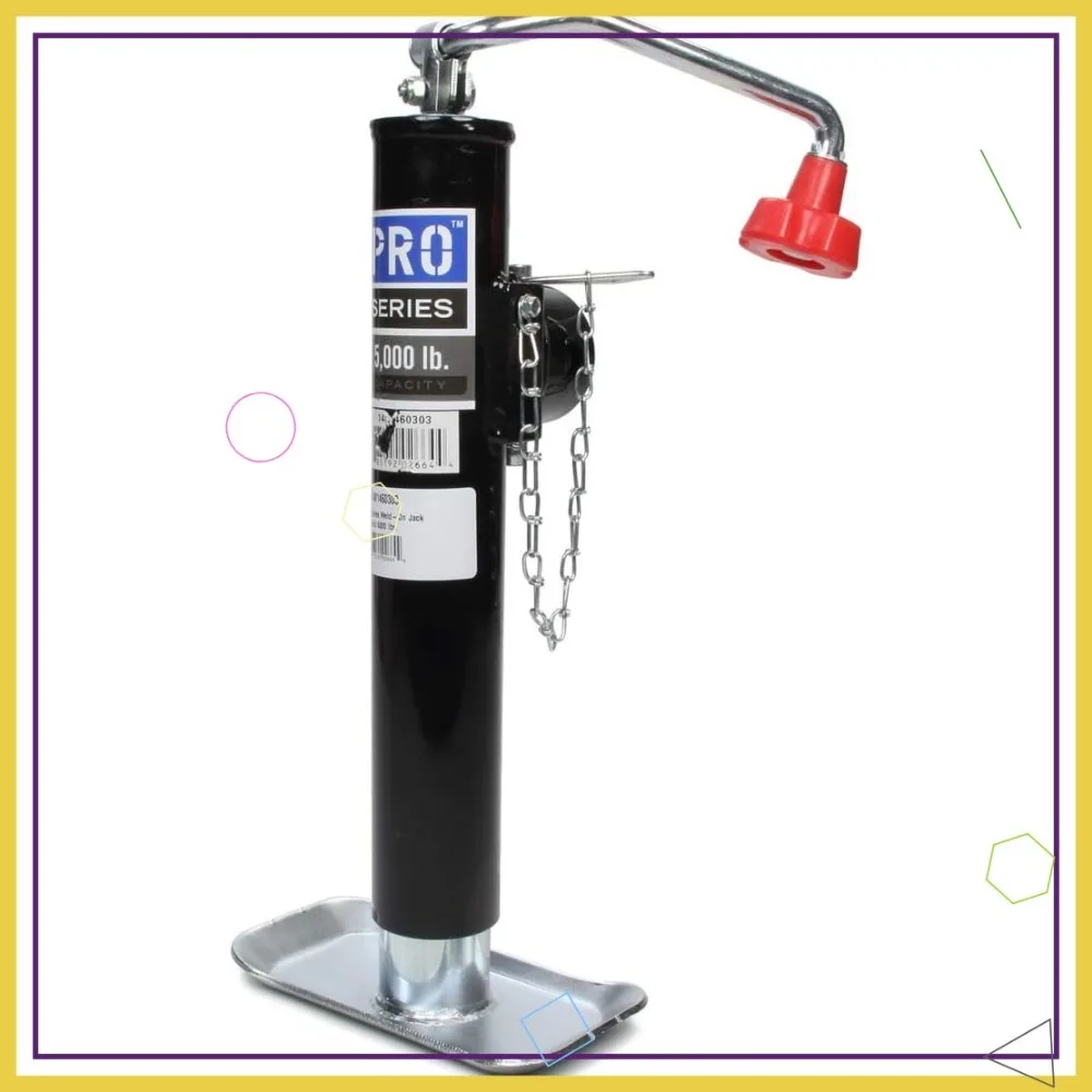

Сверхмощный приварной домкрат с рукояткой, поддерживает 5000 фунтов, включает подножку — черный