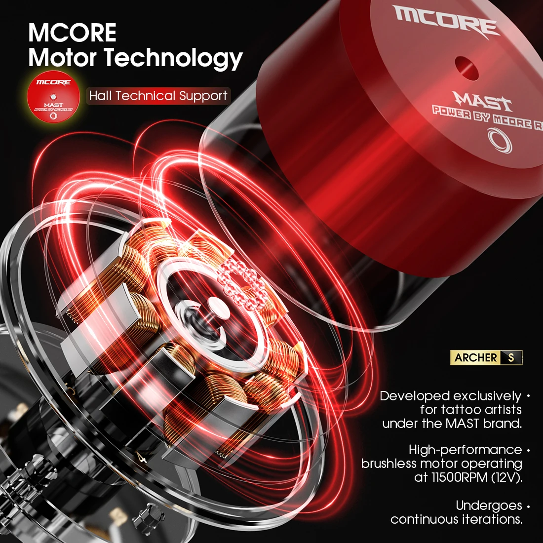 ماست آرتشر S ماكينة رسم الوشم التجميلي اللاسلكية مجموعة كاملة 4.2 مللي متر السكتة الدماغية ماكور فرش السيارات السفر أو الاستوديو لمستلزمات الفنانين الجسم المحترفين