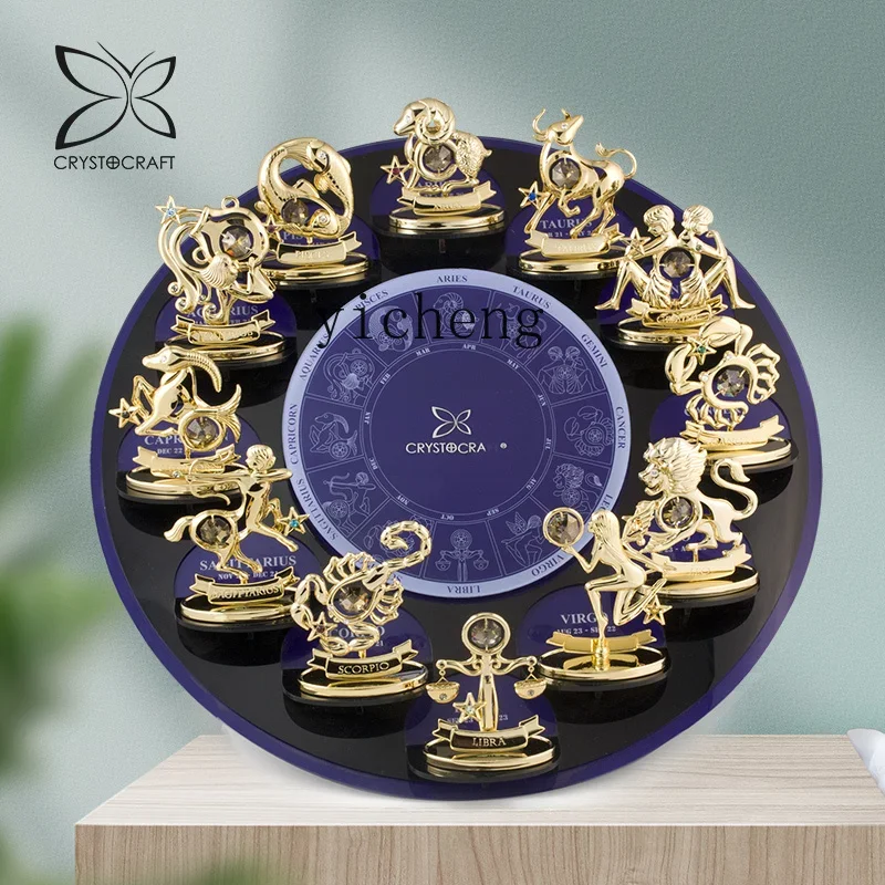 4-10 twelve constellations crystal small ornaments car decoration creative gifts home decoration accessories