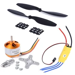 A2212 1000KV KV1400 2200KV A2208 motore Outrunner senza spazzole + 30A ESC + 1045 Set Quad-Rotor elica per Multicopter aereo RC