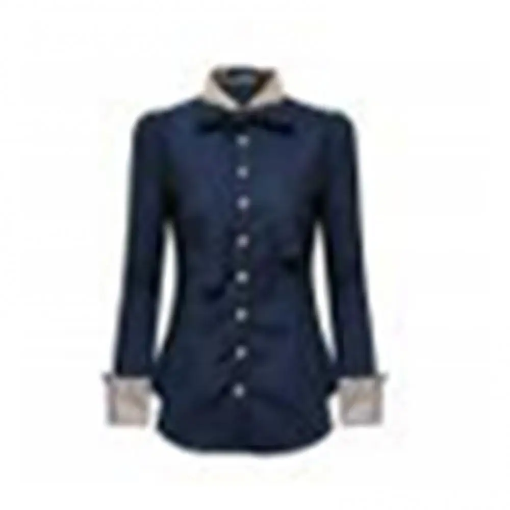Women Turn Down Collar Long Sleeve Blouse Waist Tight Button Shirt Top Elegant Office Lady Professional Business Casual Wear