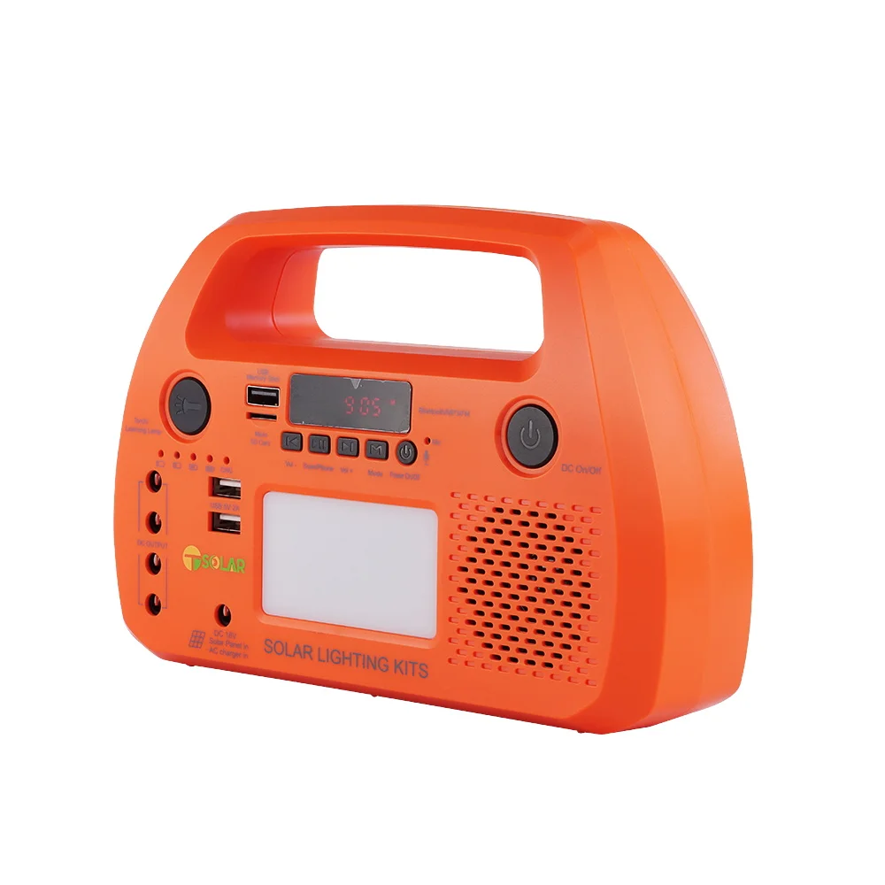 15W Solar Lighting Kits with solar panel battery torch light led bulb lighting