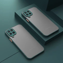 Funda de teléfono suave de acrílico mate de protección de lente completa para Samsung Galaxy M12, M22, M32, A12, A22, 4G, A22S, M32, M53, A14, A34, A54, M42, 5G