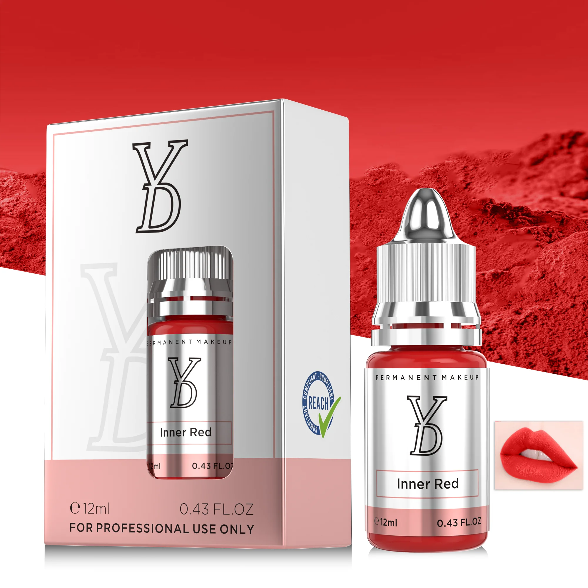 YDPMU labios rojos interiores Micro pigmento maquillaje semipermanente tintas para tatuajes profesional seguro labio belleza tatuajes suministros 12ML