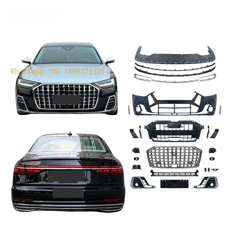 A8 2018-2024 Old to New Horch Style Lossless Upgrade S8 Look Full Body Kit Front Rear Bumper Set