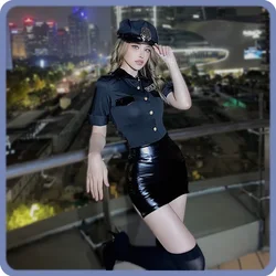 SUPER SEXY Policewoman Bodysuit Halloween Costume For Women Cosplay Party Game Perform Coser Tempting Seductive Uniform Club DJ