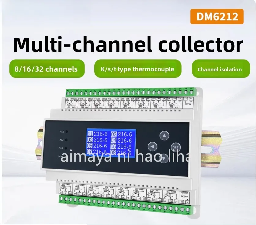 PT100 8-32 canaux multicanal isolé type K thermocouple résistance thermique collecteur de température module d'acquisition RS485
