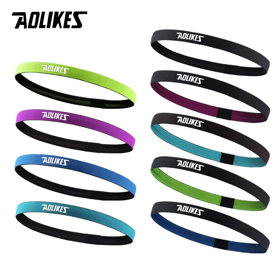 AOLIKES Silicone Sports Headband Sweatband Hair Band For Running Cycling Yoga Jogging Basketball Fitness Gym Free Size