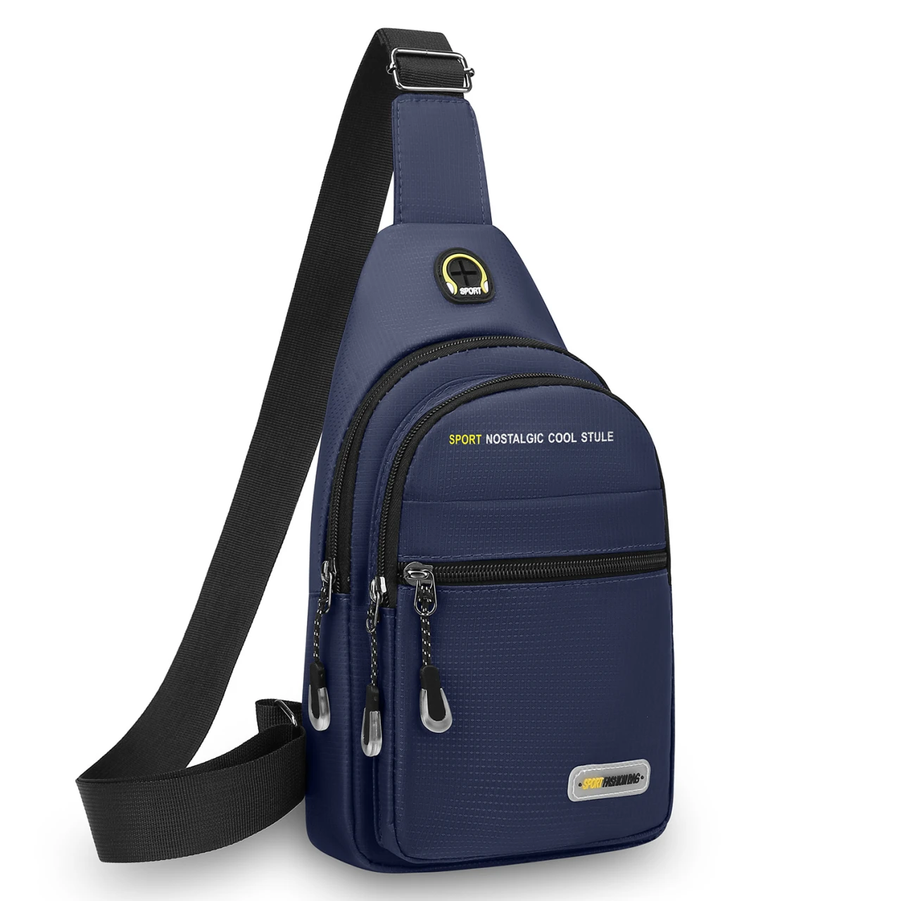 Lässige Herren-Umhängetasche mit mehreren Taschen zur Aufbewahrung, geeignet für leichte Umhängetaschen, multifunktionale Brusttaschen – Detail 10