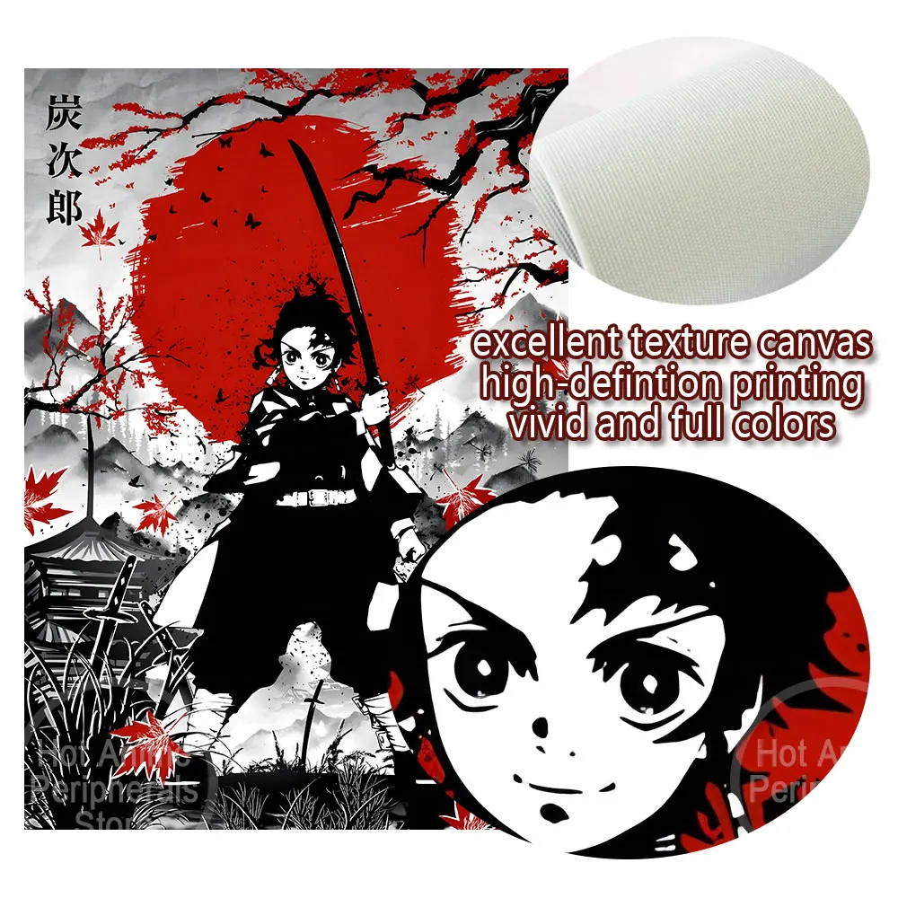 شيطان القاتل أنيمي أرقام Tanjirou Inosuke قماش المشارك ل جدار يطبع الفن غسل اللوحة غرفة ديكور صورة جدارية الهدايا #5