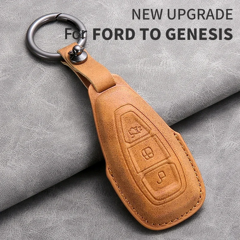 

Car Key Cover For Ford Puma Grand C Max Focus Mondeo Kuga Fiesta Ecosport Transit Kuga Leather Car Key Case Cover