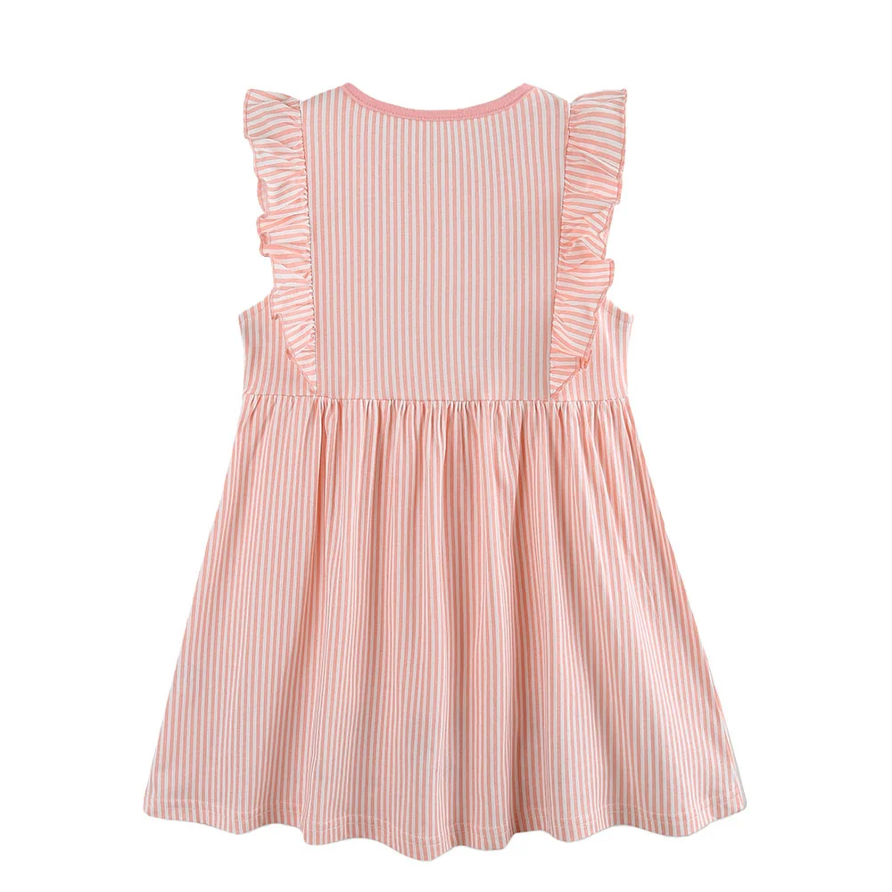 Jumping Meters  2-7T 2026 Summer Princess Bunny Applique Girls Cotton Dresses for Baby Costume Hot Selling Kids Dress