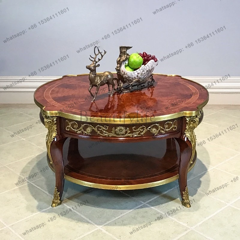 

Coffee table round table neoclassical coffee table European small apartment furniture