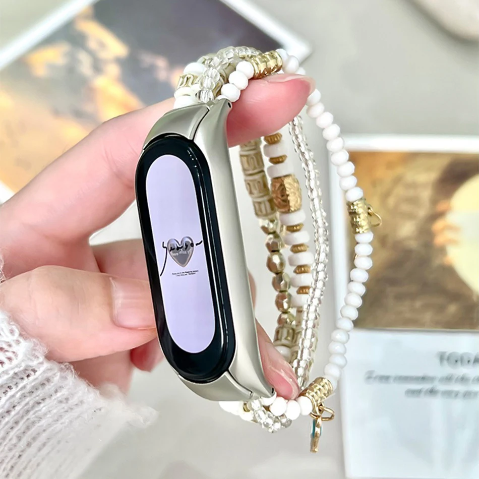 Strap For Xiaomi Mi Band 8 7 6 5 Wristband Fashion ins Bohemian Beaded Bracelet For Miband 5 6 4 3 Watchband Replacement Correa