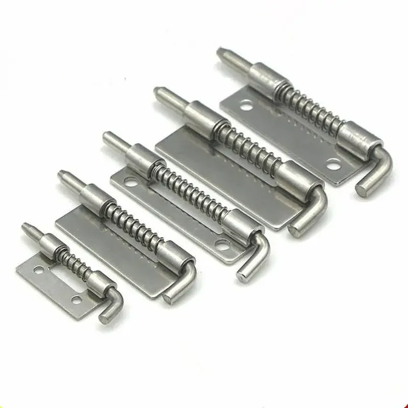 304 Stainless Steel loaded Hinge bisagras Security Spring bolt Barrel Latch for Industrial Welding Distribution Cabinet Hardware