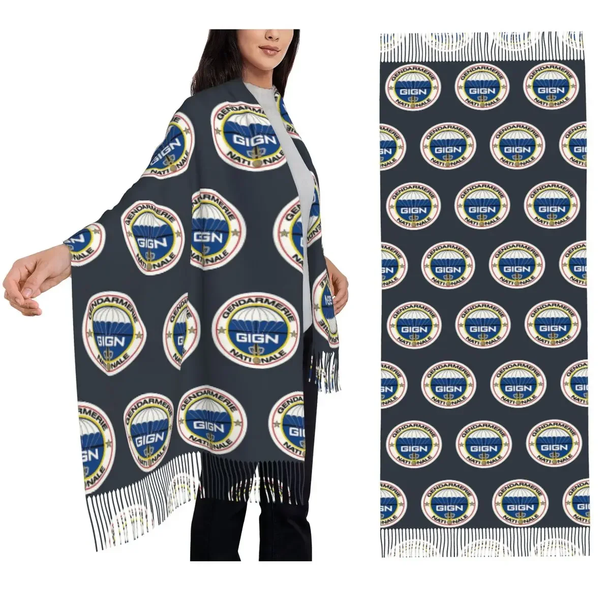 

Группа преобразования национальной жандармерии - ГИГН (Франция) Шарфы для женщин Шали и накидки Большая осенне-зимняя шаль