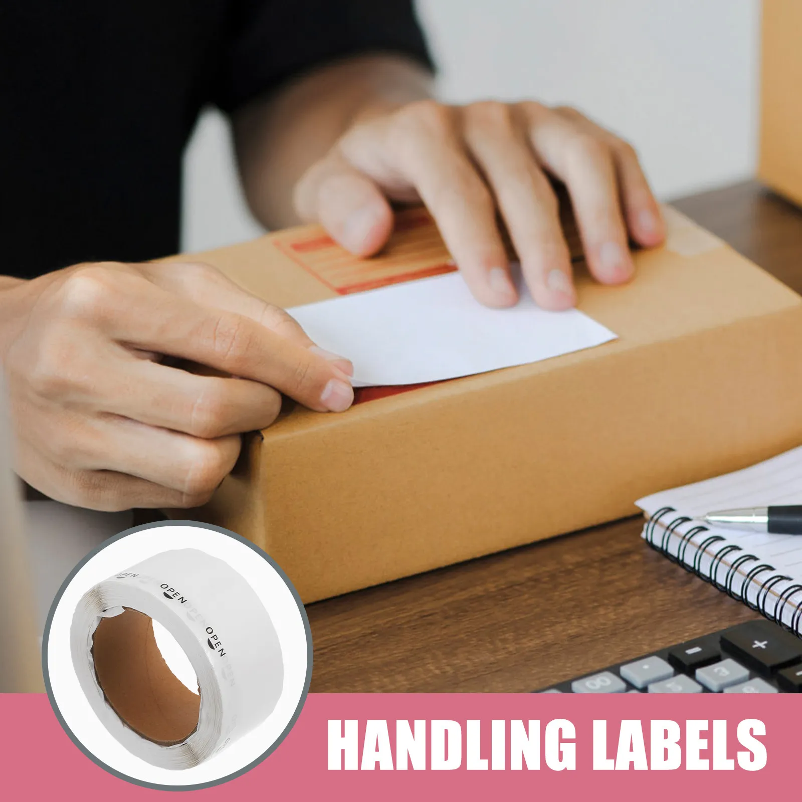 1000Pcs Clear Adhesive Open Stickers Transparent Seal Label Sheets Guided Opening Fast Peel Secure Closure for Shipping