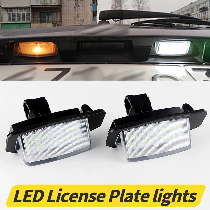 No Error White LED Rear License Plate Lights For Peugeot 4007 ION Citroen C-Crosser C-Zero Mitsubishi Outlander Eclipse Lancer