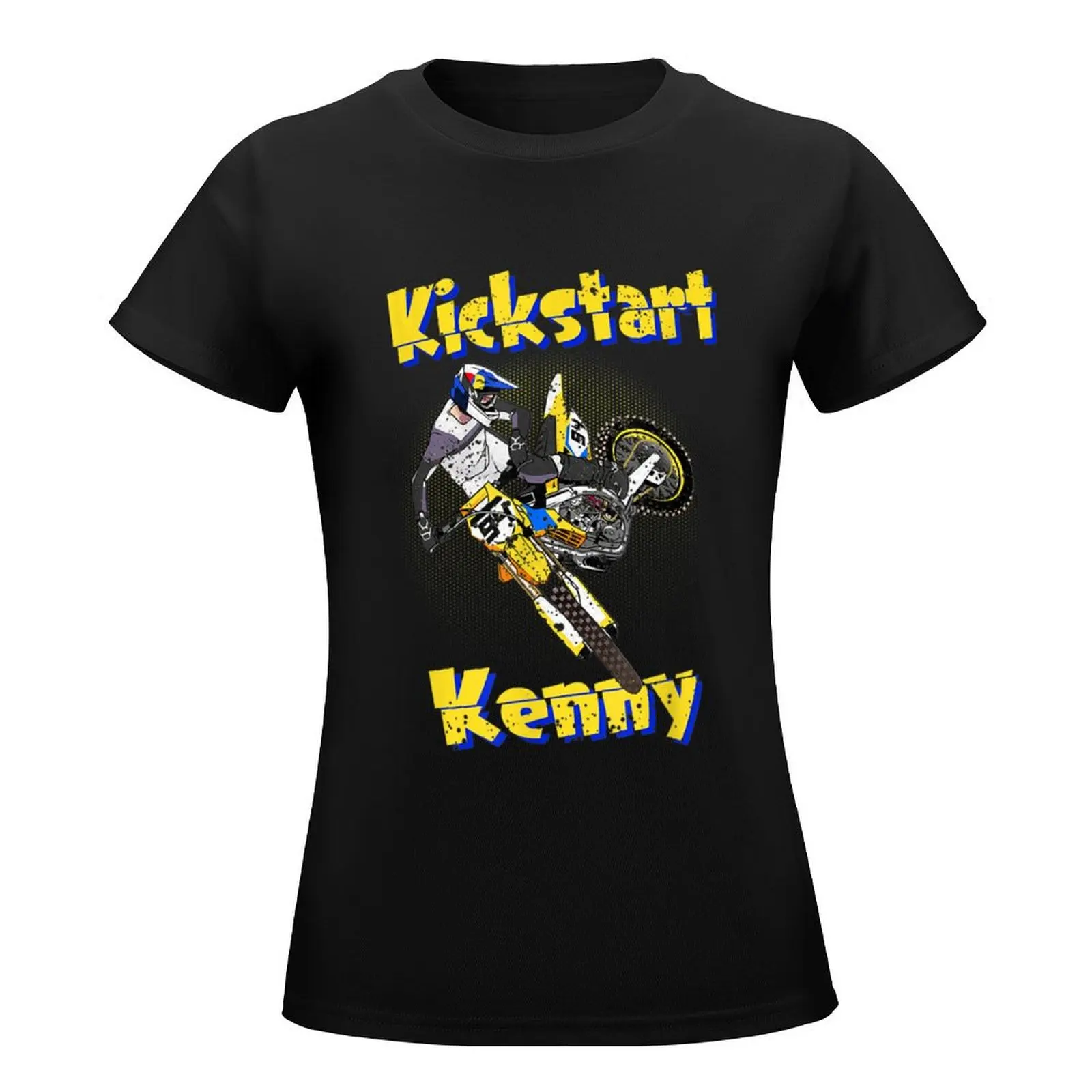 Kickstart-Kenny Dirt Bike Racing Design T-Shirt graphics Aesthetic clothing Women's tee shirt