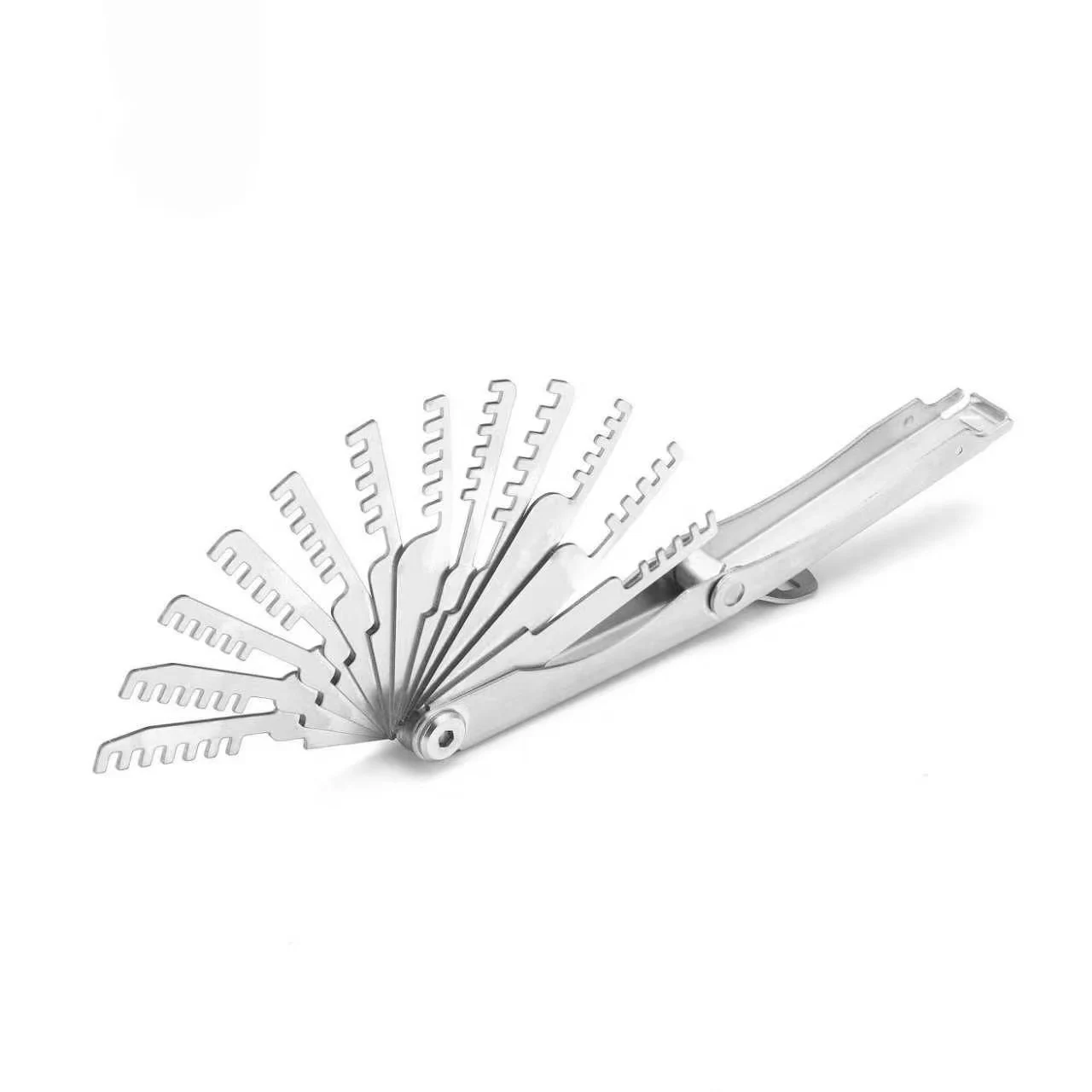 12-in-1 Locksmith Tool Kit Foldable Stainless Steel Lock Picking Set with Combs Paddles Three Circles for Civilian Use Quick And