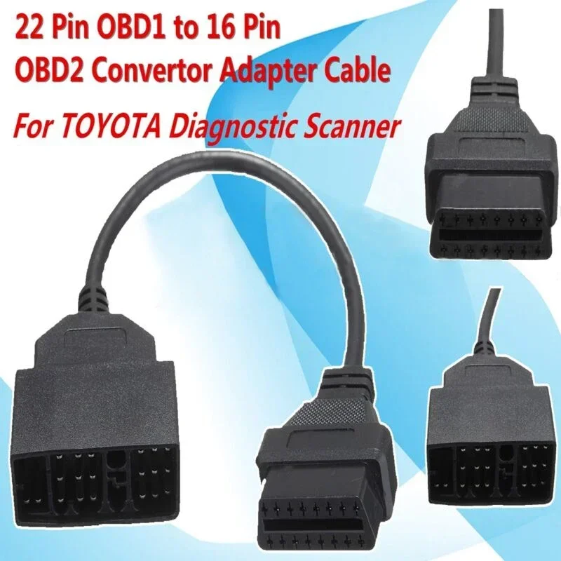 VERYUS 22 Pin OBD1 To 16 Pin OBD2 Converter Adapter Cable For TOYOTA Diagnostic Scanner Vehicle Fault Diagnosis Instrument