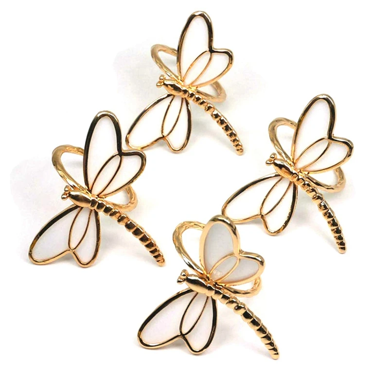 

12 Piece Set, Gold Dragonfly Napkin Ring Napkin Holder, Used For Wedding Dinner Dinner Table Decoration Table Decoration