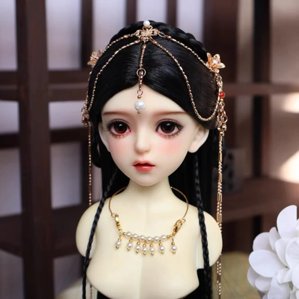 1/6 1/4 고대 코스튬 BJD 인형 가발, 중국 빈티지 긴 머리 요정 가발, YOSD MSD SD13 소녀 SSDF 액세서리 1898, 1/3 체중계