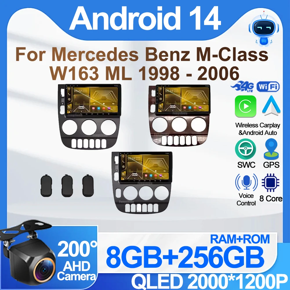 Android Radio For Mercedes Benz M-Class W163 ML 1998 - 2006 Touch Screen Carplay No 2din DVD Stereo Head Unit Android Auto Wifi