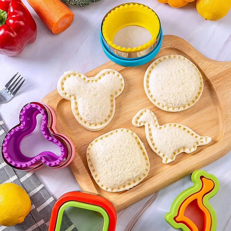 Sandwich Cutter With Various Cute Shapes Safe Food Grade Material For Kids Bento Lunch Breakfast Baking Snack Making