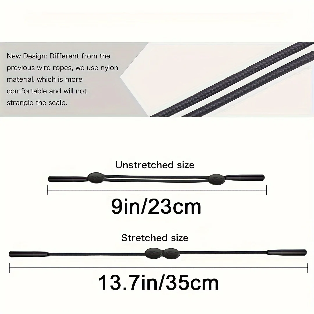 3pcs Universal Adjustable Eyewear Glasses Straps Silicone Anti-Slip Eyewear Retainers Unisex Strap Safety Glasses Holder