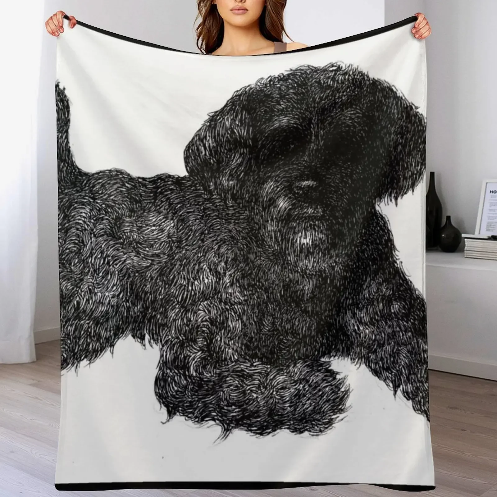 

New An Adorable Black Cockapoo Throw Blanket Stuffeds Warm christmas gifts sofa bed Blankets