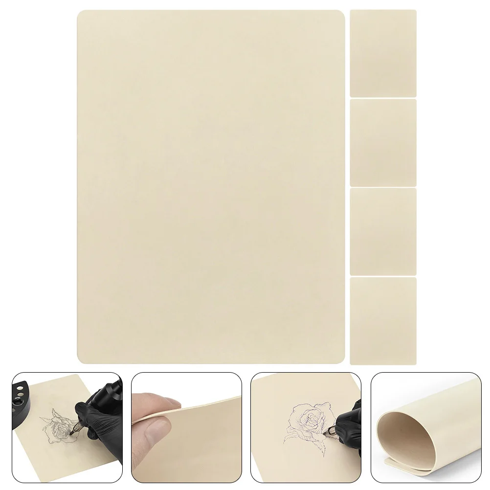 

5Pcs Tattoo Practice Skin Silicone Flexible Realistic Feel for Microblading Shading Contouring Portable Practice Board Supplies