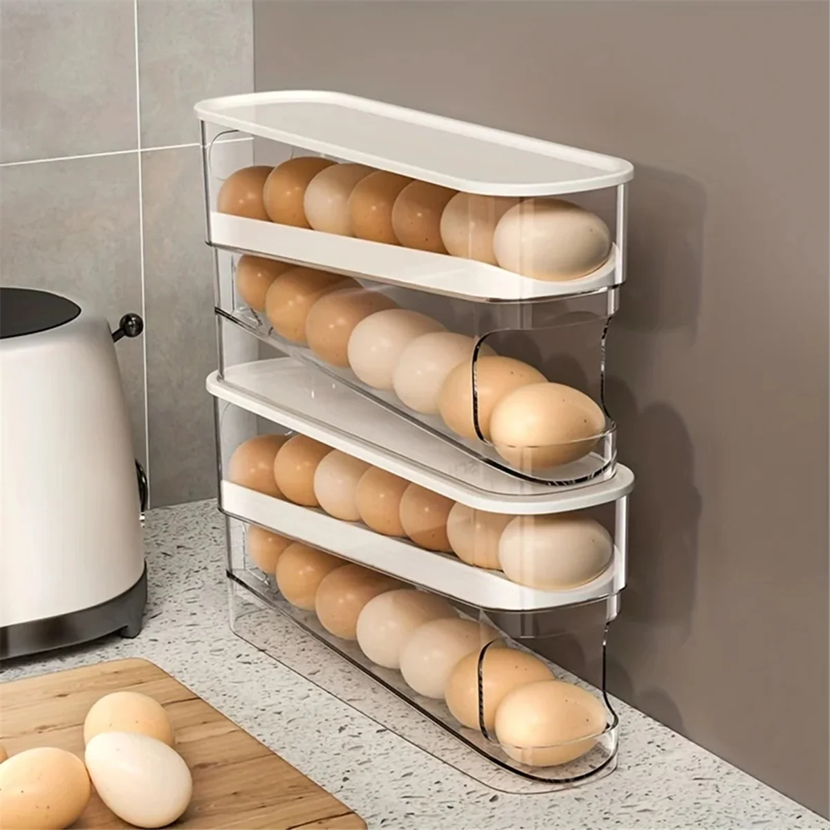 Refrigerator Egg Storage Box Automatic Scrolling Egg Household Large Capacity Kitchen Dedicated Roll Off Egg S