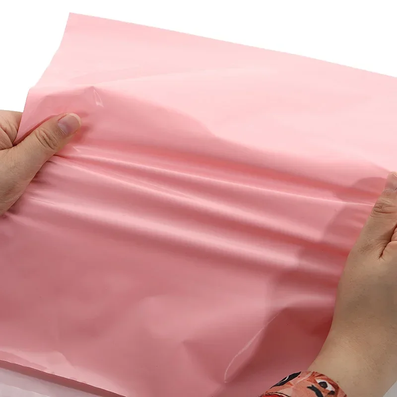 Imagem -06 - Translúcido Courier Bolsas de Embalagem Grosso Bolsa de Armazenamento Bages Impermeáveis pe Material Envelope Mailer Postal Mailing Rosa 100 Pcs