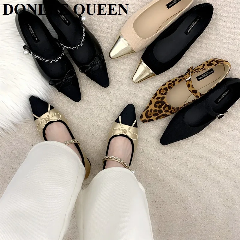 2023 New Autumn Flats Pointed Toe Retro Mary Jane Shoes Women Casual Ballerinas Ladies Weekly Shoes Ballet Elegance Loafer Mujer