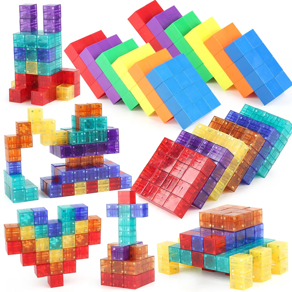DIY-puzzel Transparante effen kleur magnetische blokkubus