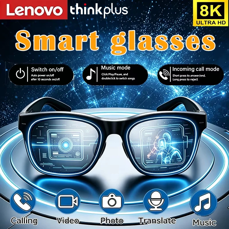 Lenovo ThinkPlus 500W Camera AI Smart Glasses Video Shooting Photo Translation Bluetooth Call Record Music Smart Sunglasses