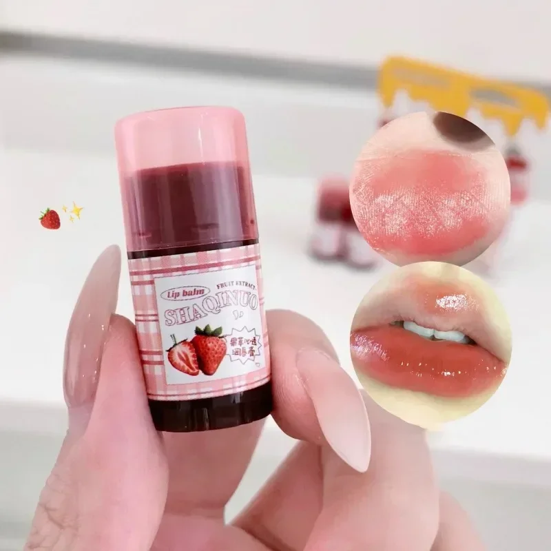 Mini bálsamo labial de colores de frutas, lápiz labial hidratante impermeable de larga duración, Cosméticos para mujeres y niñas, cosmético coreano, 3 unids/set