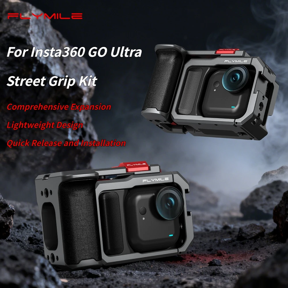 

Metal Xplorer Grip Kit For Insta360 Go Ultra Street Photography Handle Grip Vlog Handheld Handles Action Camera Accessories