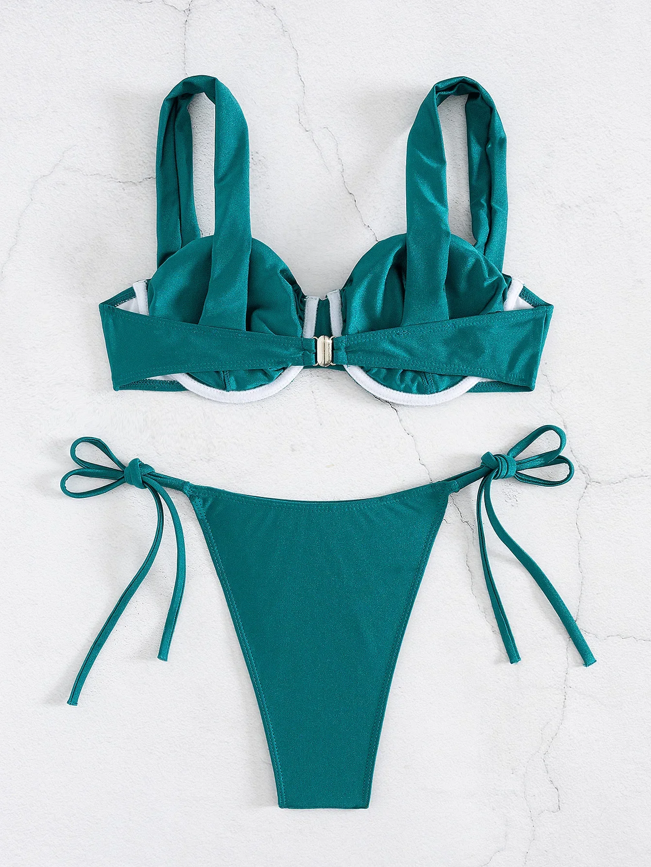 مثير Underwire مجموعة البكيني 2025 Mujer المرأة الصلبة رفع التعادل الجانب ثونغ ملابس السباحة البرازيلي الشاطئ ثوب السباحة قطعتين ملابس السباحة