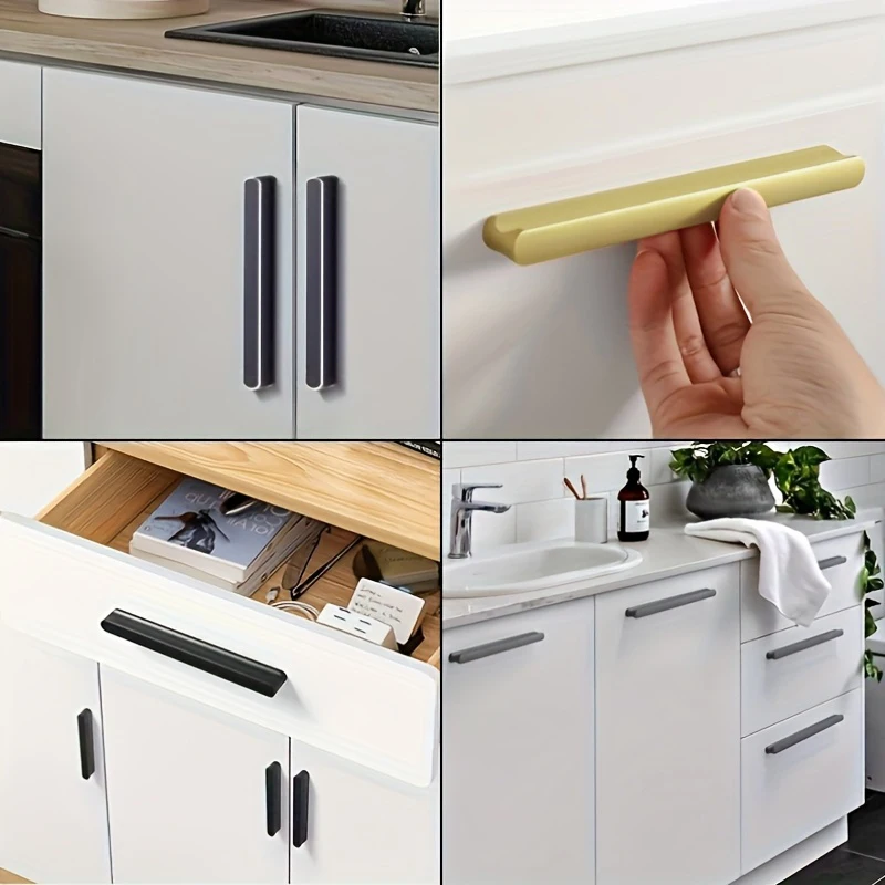4 Pcs Aluminum Alloy Cabinet Handles Corrosion-Resistant Kitchen Cupboard Pull Door Handle Furniture Handle Hardware Drawer Pull