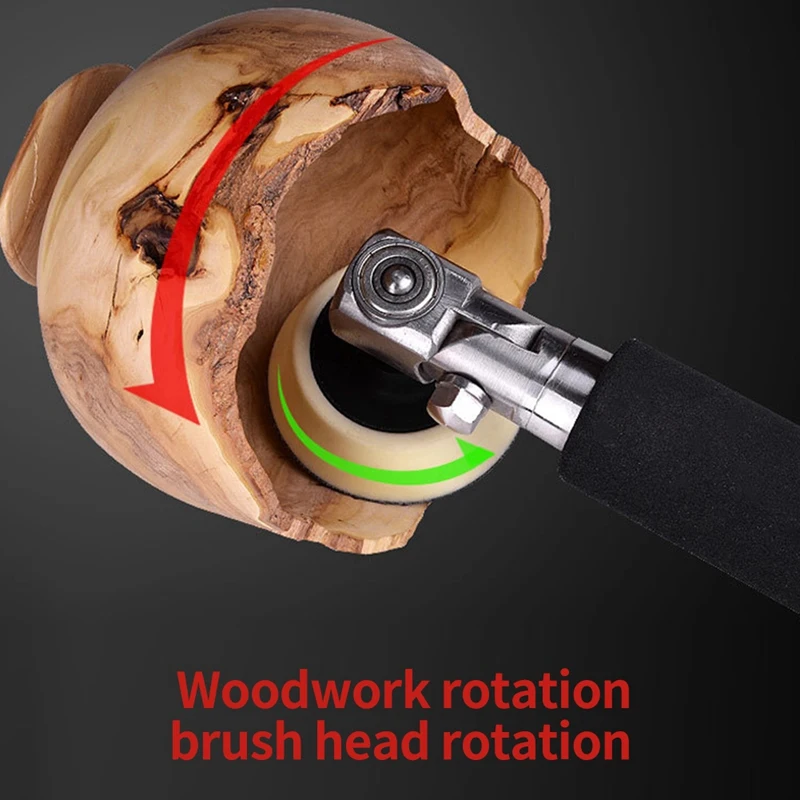 Wooden Spinner Polishing Machine Polishing Tool Grinding Set Polisher Hand-Held Adjustable Angle Manual